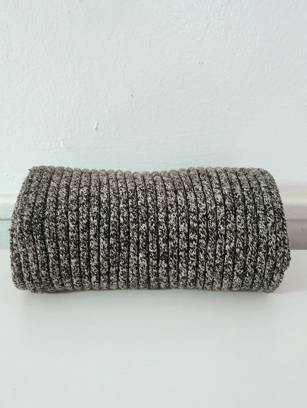 Ribbed Knit Scarf in Charcoal Gray - Picture 2 of 4